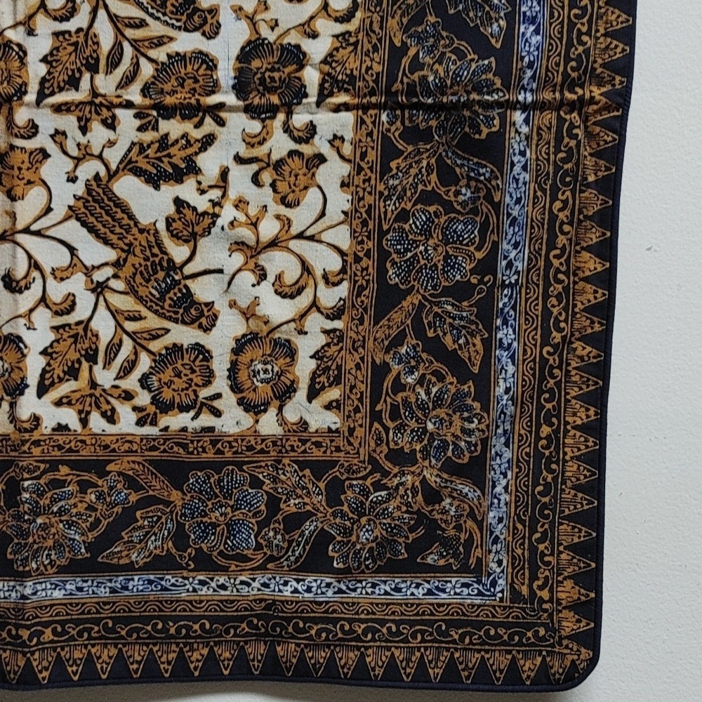 Blue & Tan Batik Pillow Cover 25.5x24.5 - Picture 6 of 13